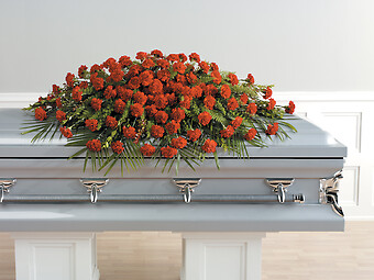 Red Carnation Casket Spray