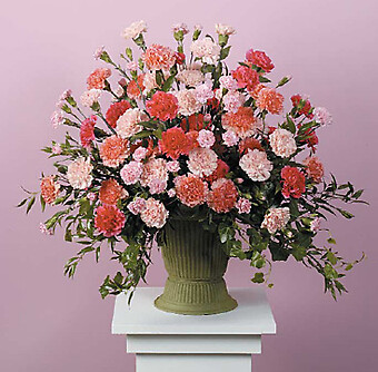 Pink &amp; Peach Carnation Urn